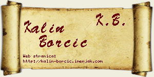 Kalin Borčić vizit kartica